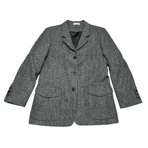 HARRIS TWEED ORVIS Jacket Blazer Coat Wool Equestrian. Blue Gray Equestrian 14